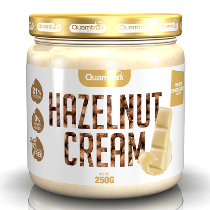 een smaakvolle hazelnootpasta met witte chocolade. Geniet zonder schuldgevoel van de unieke combinatie van nootachtige en zoete smaken. Geen toegevoegde suikers en vrij van palmolie. Perfect voor op brood, in ontbijtgranen of als ingrediënt in bakrecepten. Bestel nu en trakteer jezelf op deze heerlijke traktatie!