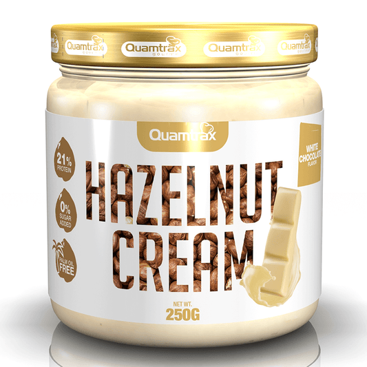 een smaakvolle hazelnootpasta met witte chocolade. Geniet zonder schuldgevoel van de unieke combinatie van nootachtige en zoete smaken. Geen toegevoegde suikers en vrij van palmolie. Perfect voor op brood, in ontbijtgranen of als ingrediënt in bakrecepten. Bestel nu en trakteer jezelf op deze heerlijke traktatie!